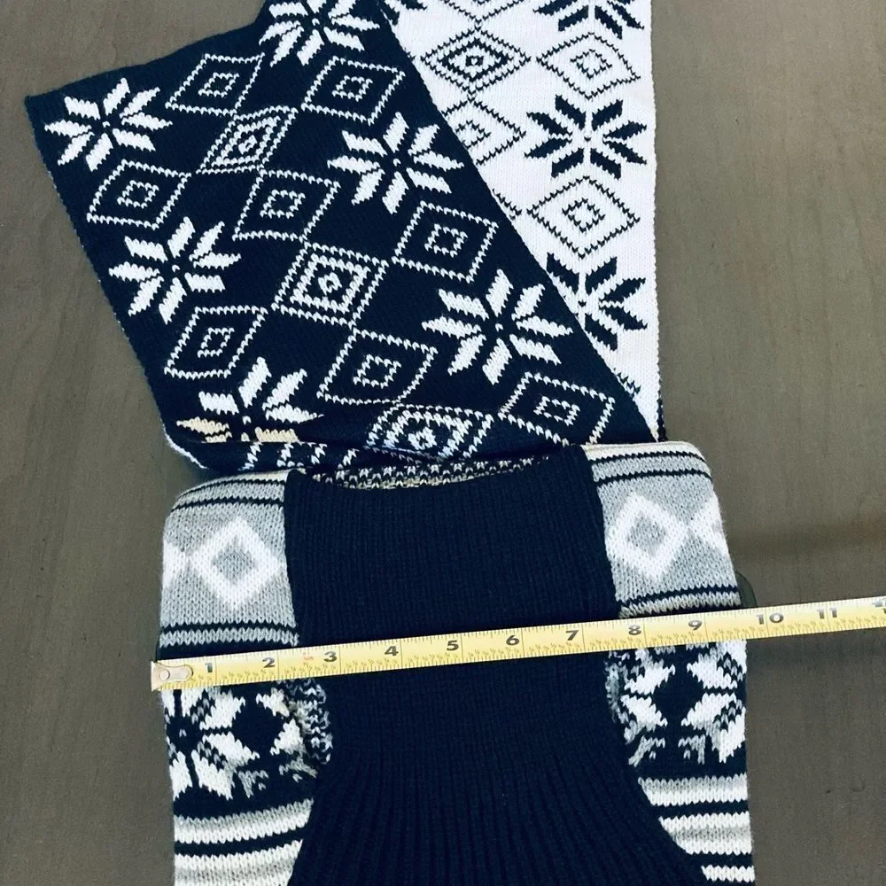 Nordic Fair Isle Dog Sweater & Matching Dog Mom Scarf Set